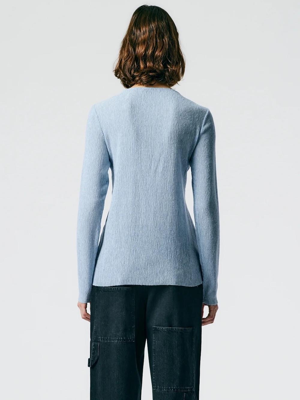 Tibi Sage Crinkle Lyocell Boatneck Shirt - Picture 5 of 9